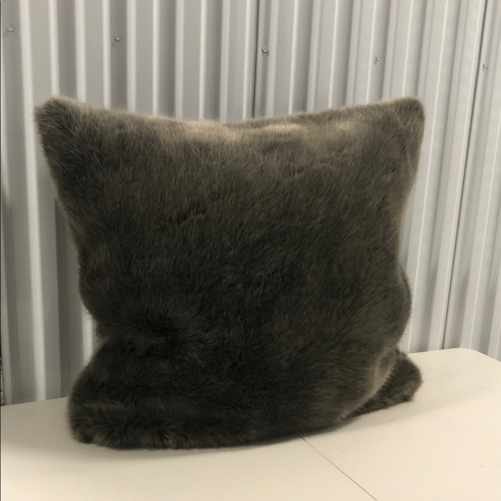 Restoration Hard Plush Faux Fur Square Throw Pillow